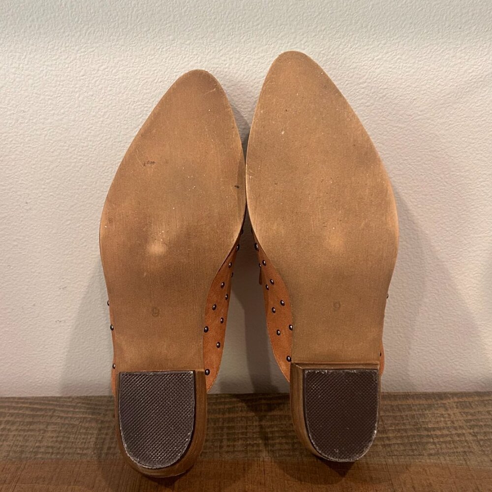 Studded Pointed Toe Mule in Tan - Women - Picture 5 of 8